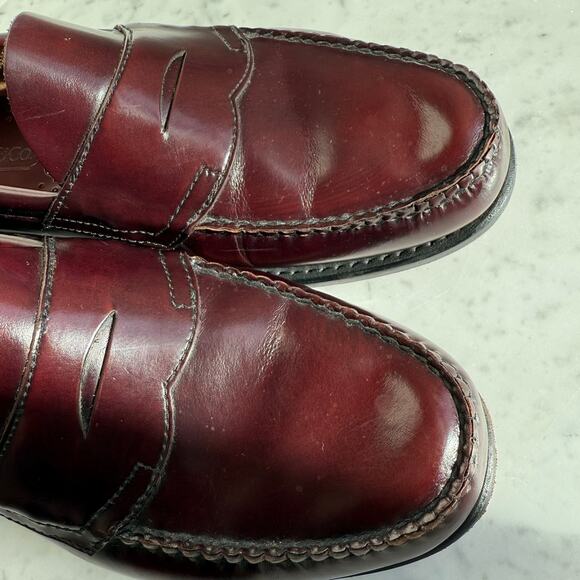 G.H. Bass Weejuns Penny Loafers Burgundy Leather 10.5 EE Wide - Picture 3 of 10
